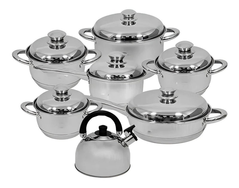 Juego de Ollas de 13 Pz Hoffman en Acero Quirúrgico - Hogar