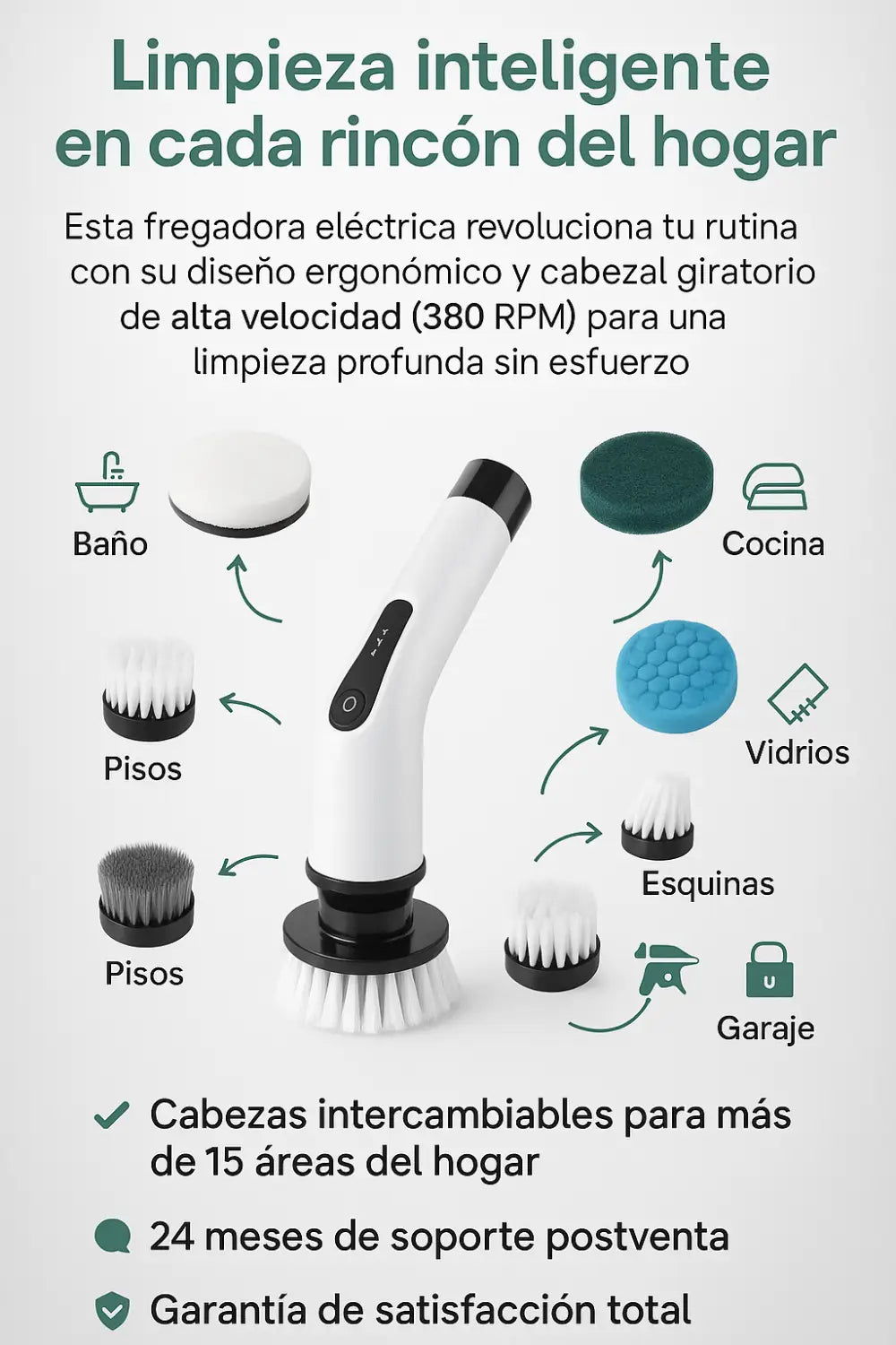 Cepillo de Limpieza Eléctrico Recargable