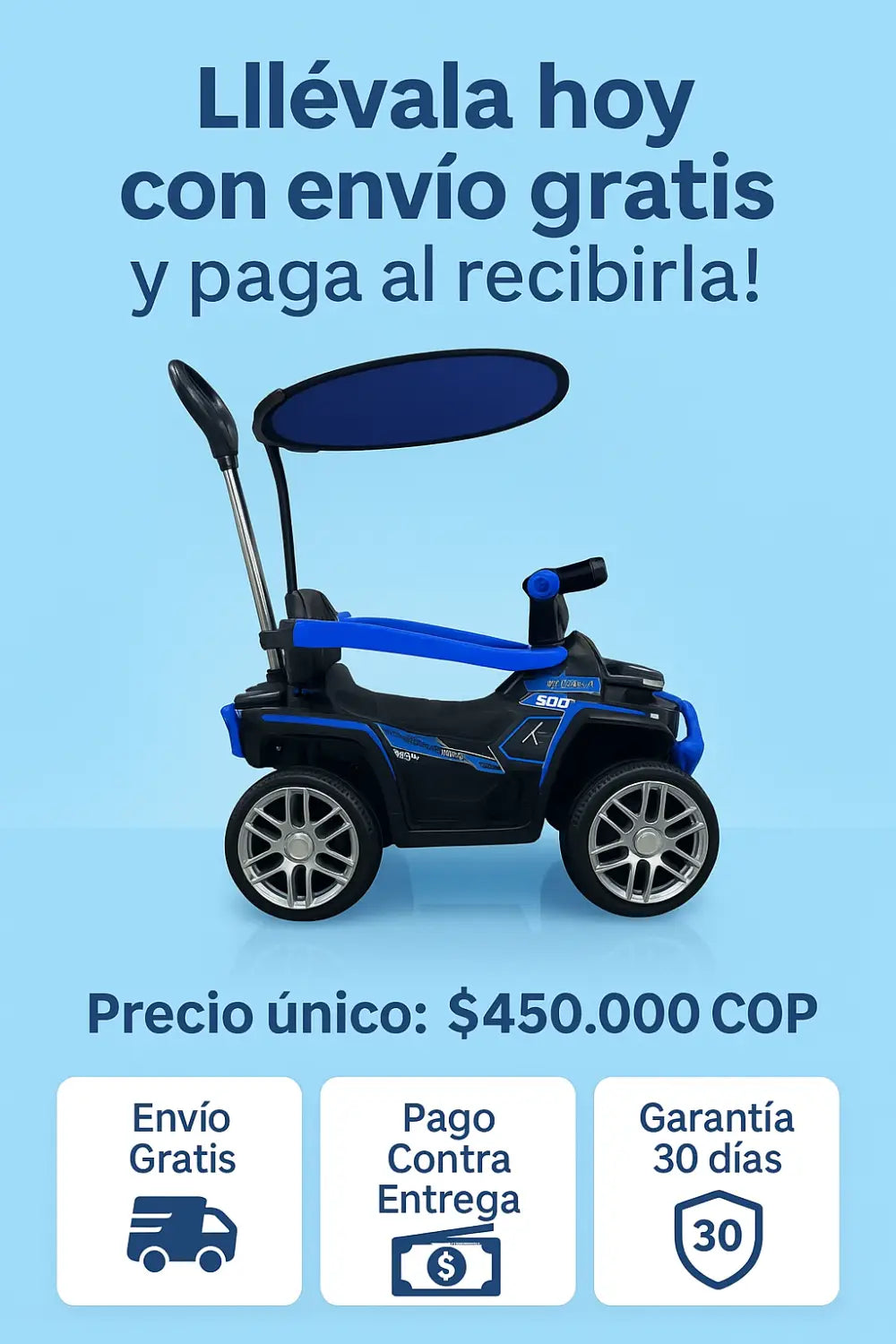 Cuatrimoto Eléctrica con Control y Carpa