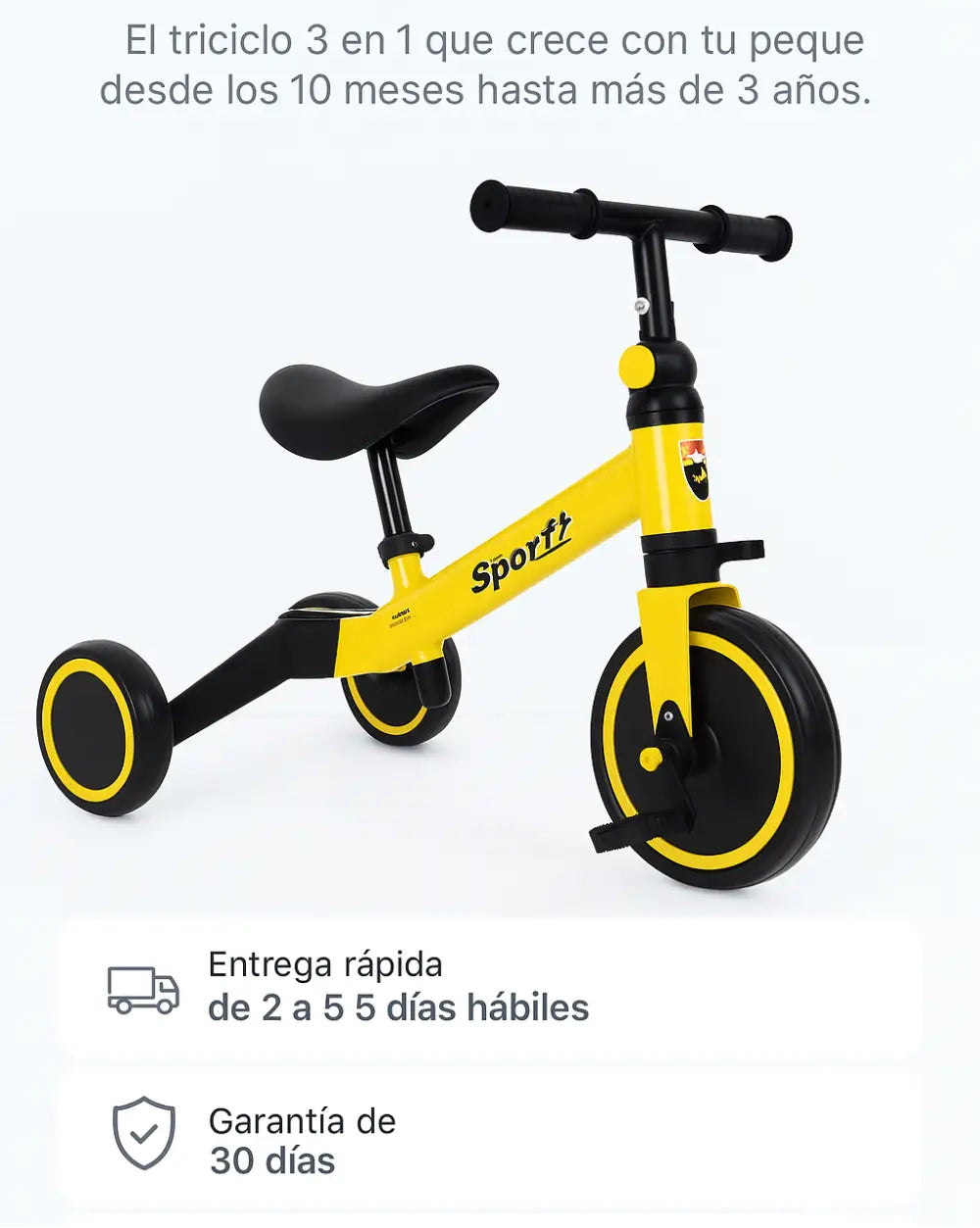 TRICICLO para bebés 3 en 1
