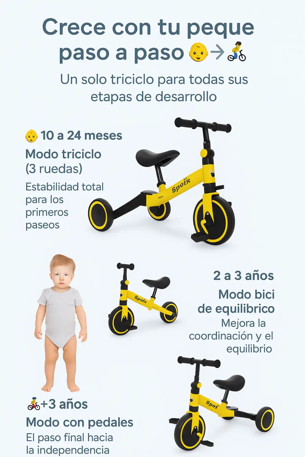 TRICICLO para bebés 3 en 1