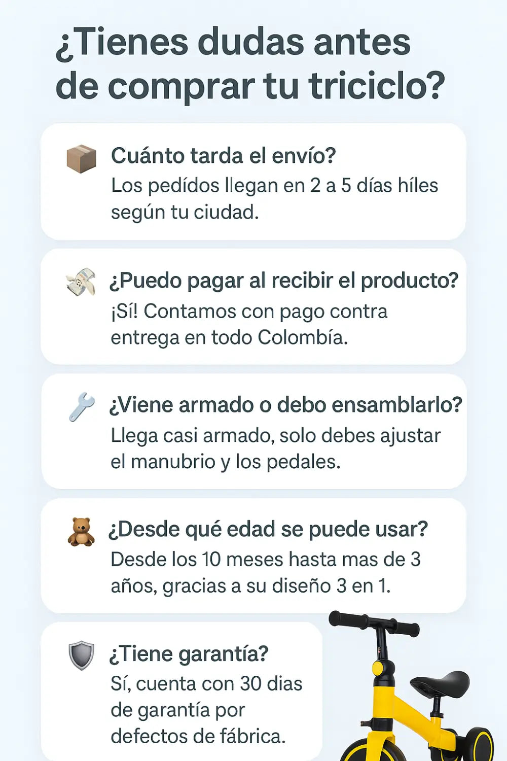 TRICICLO para bebés 3 en 1