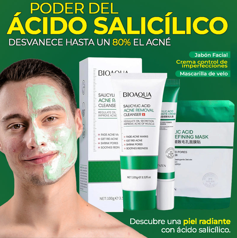 BIOAQUA Ácido Salicílico Combo X3 145g - BELLEZA