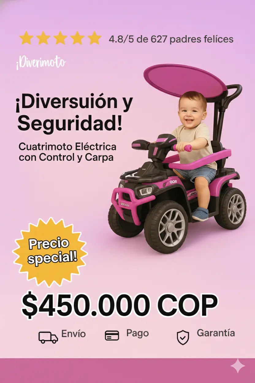 Cuatrimoto Eléctrica con Control y Carpa