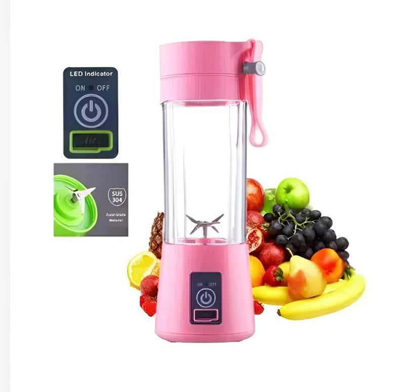 Licuadora Portátil Recargable Para Jugos - Rosado - Deportes