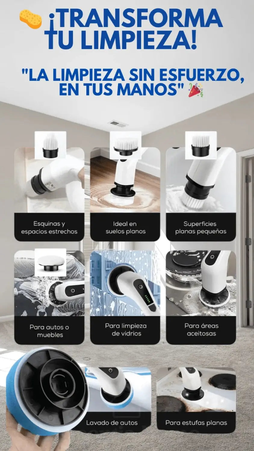 Cepillo de Limpieza Eléctrico Recargable