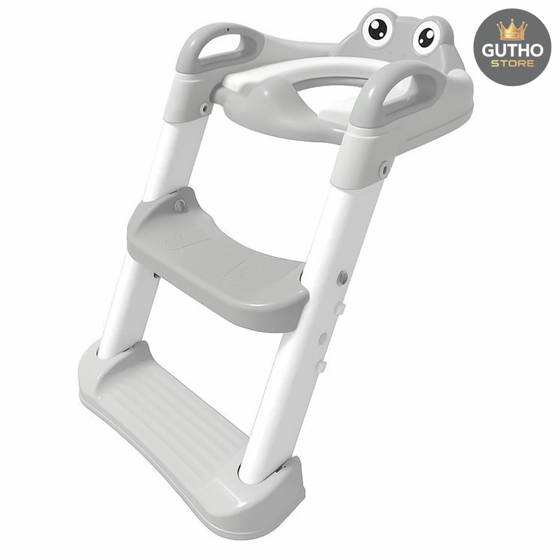 Asiento Entrenador De Inodoro Para Niños - GRIS CON BLANCO