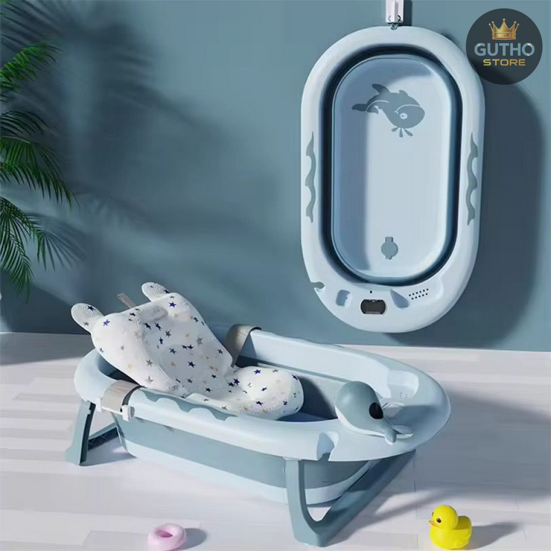 Bañera ballena Con Termometro y cojin Bebé