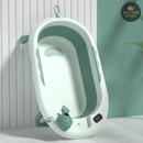 Bañera ballena Con Termometro y cojin verde Bebé