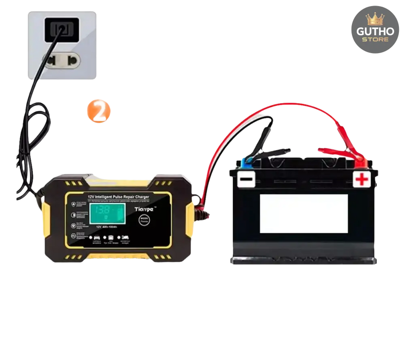 Cargador Bateria Carro Moto 12v Pantalla - Herramientas