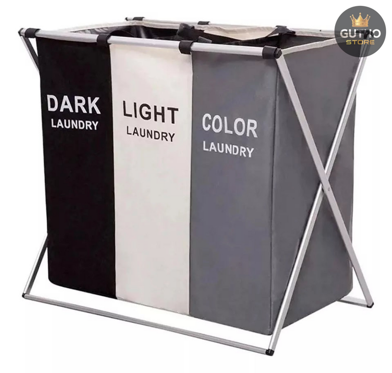 Cesto Triple Plegable Para Ropa Sucia - Aseo