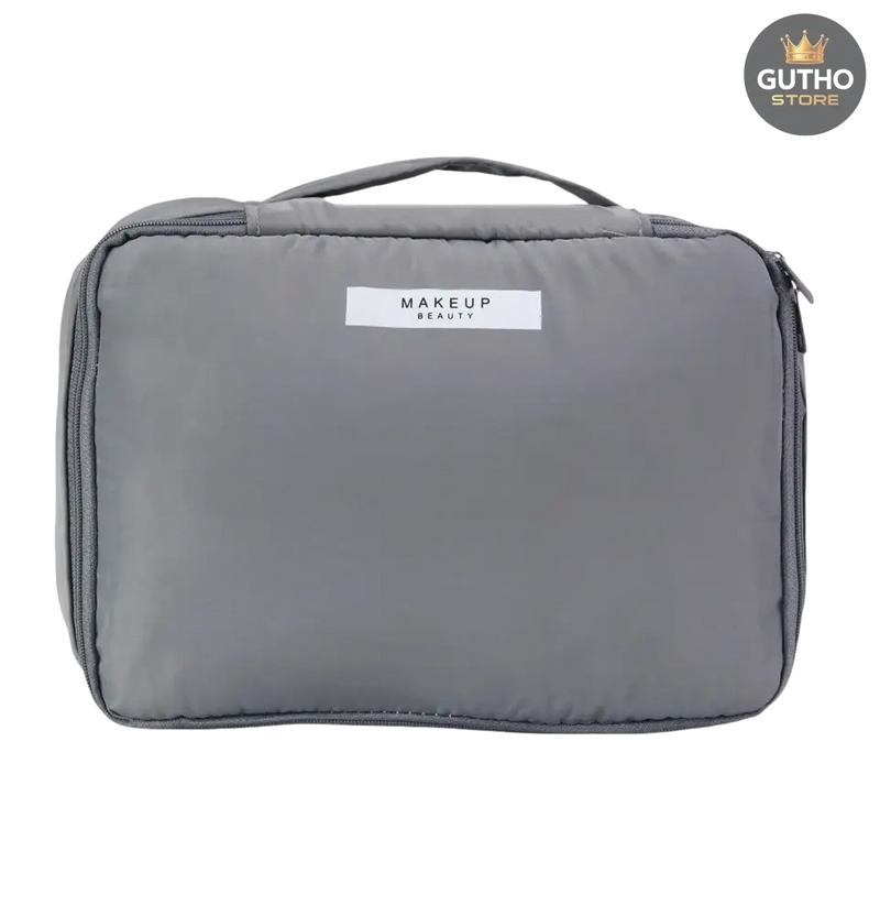 Cosmetiquera Viaje Bolso Maquillaje 2en1 - Gris - Belleza