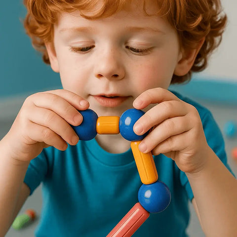 Niño Conectando Bloques