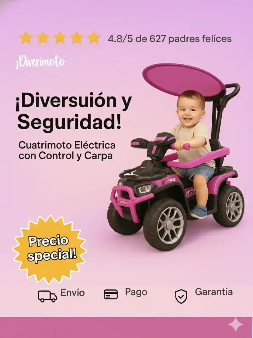 Cuatrimoto Eléctrica con Control y Carpa