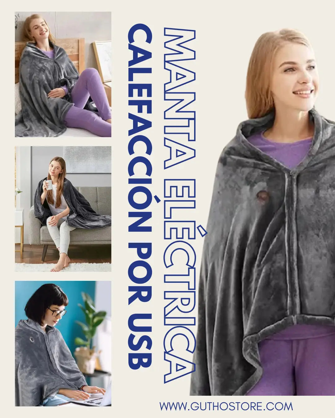 Manta Eléctrica Calefacción por USB