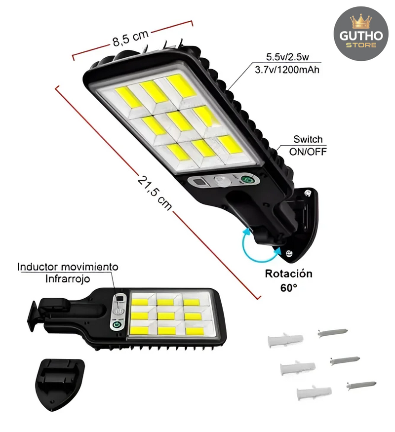 Lámpara Solar con Sensor de Movimiento Hogar