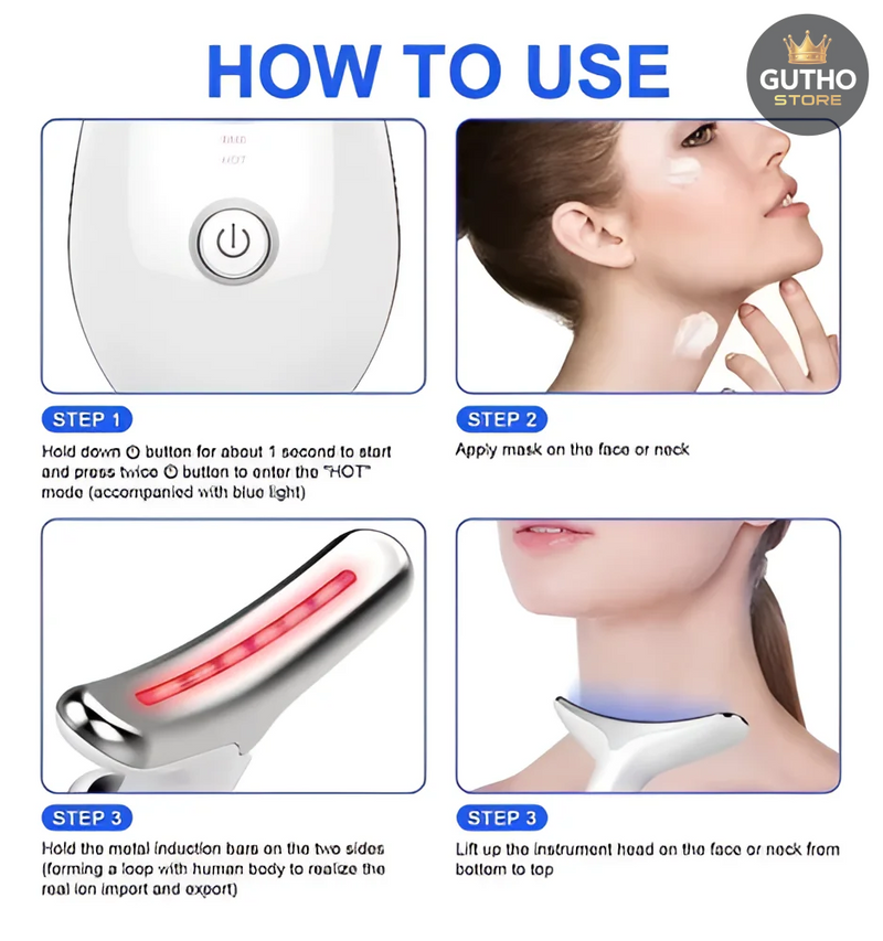 Masajeador Papada Facial Luz Led Belleza