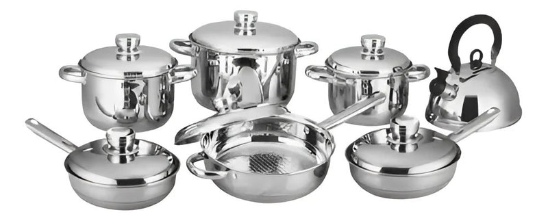 Juego de Ollas de 13 Pz Hoffman en Acero Quirúrgico - Hogar