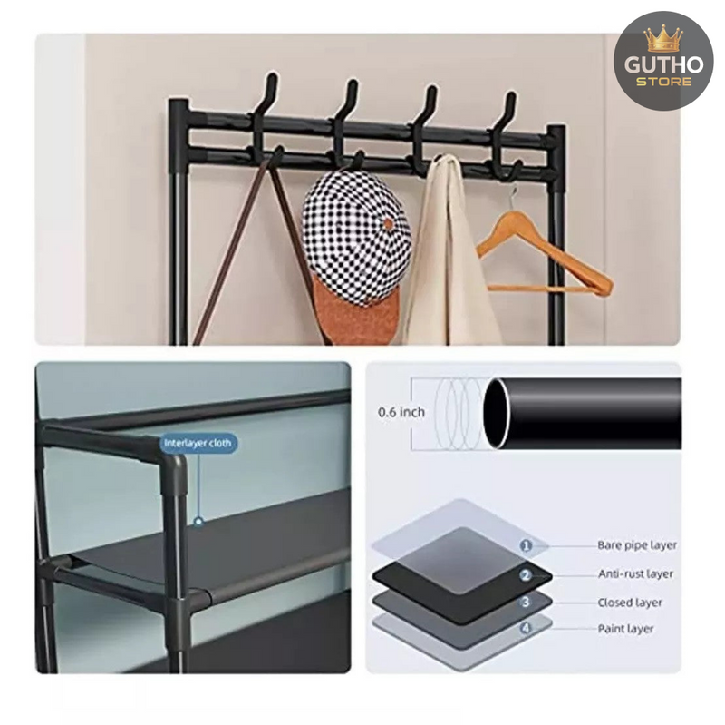 Organizador 4en1 Zapatero Multifunciona NEGRO Hogar