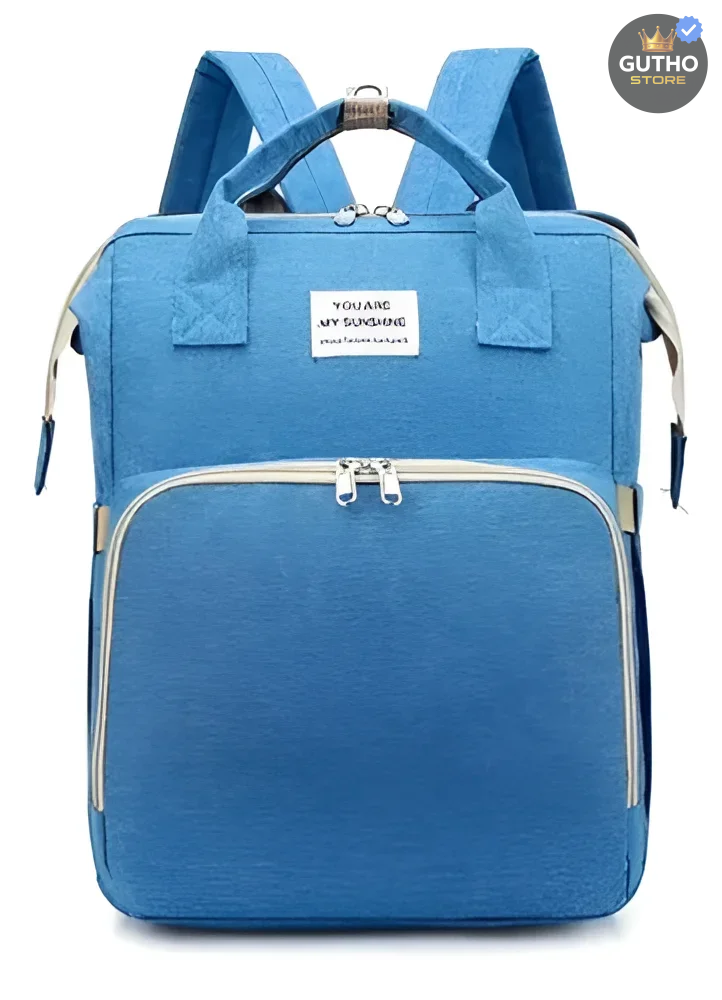 Pañalera Cambiador para Bebé con USB AZUL CLARA Bebé