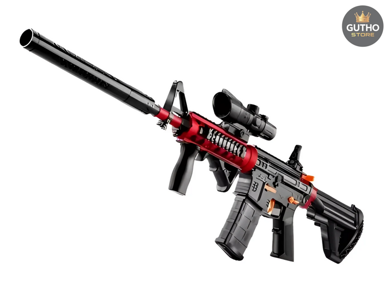 Pistola Hidrogel M416 + Silenciador + Mi - Jugueteria