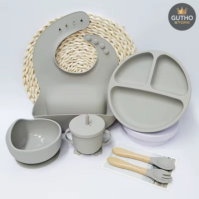 Platos de Silicona Antideslizantes para Alimentación Bebés - GRIS - Herramientas