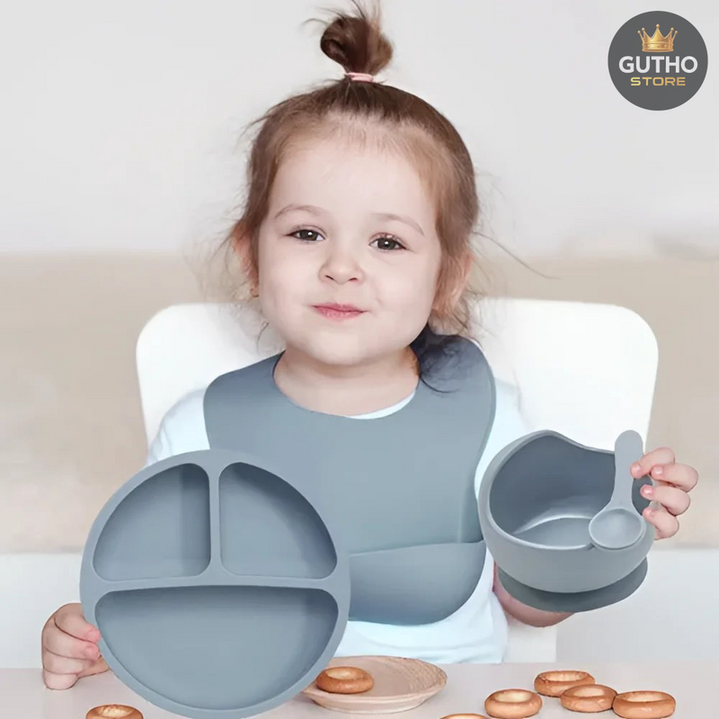 Platos de Silicona Antideslizantes para Alimentación Bebés - Herramientas