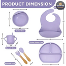 Platos de Silicona Antideslizantes para Alimentación Bebés - LILA - Herramientas