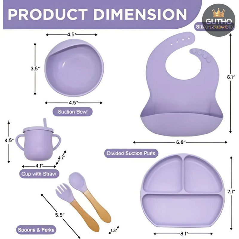 Platos de Silicona Antideslizantes para Alimentación Bebés - LILA - Herramientas