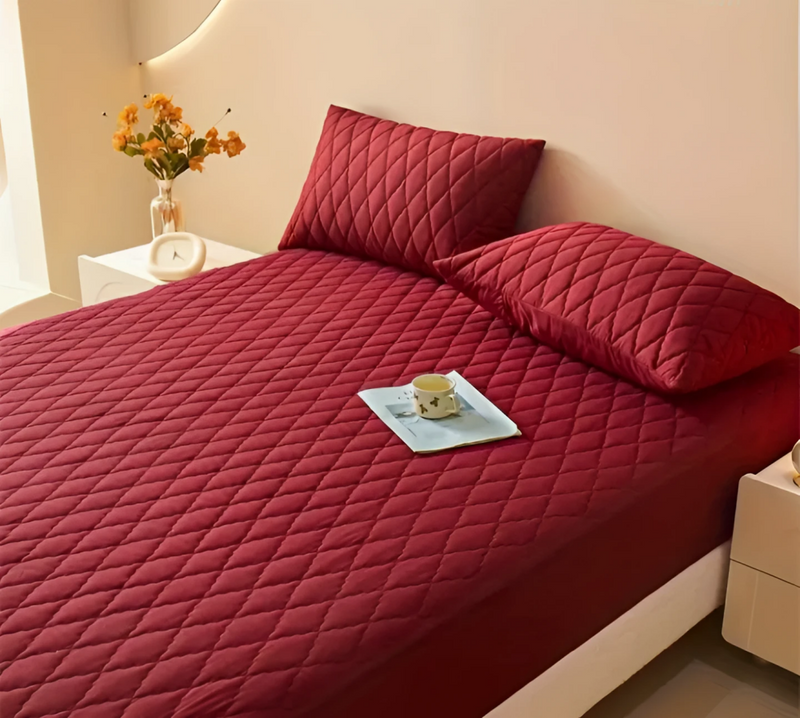 Protector colchon mas fundas - SENCILLO / VINO - Hogar
