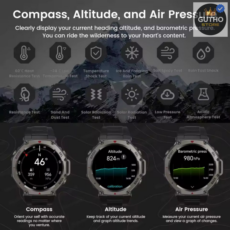 Reloj Inteligente Dm58 Gps Brújula 5atm Deportes