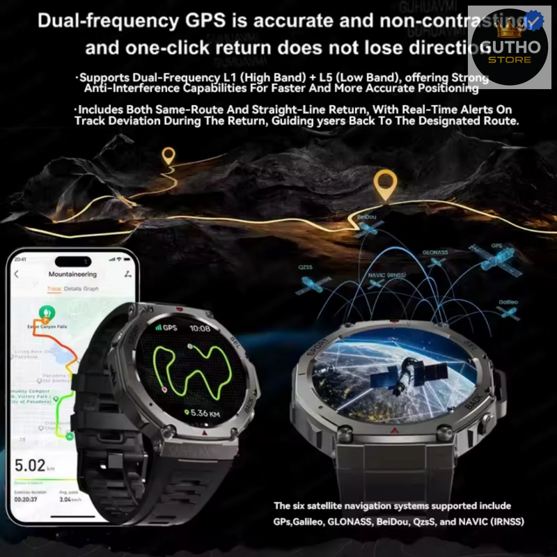 Reloj Inteligente Dm58 Gps Brújula 5atm Deportes