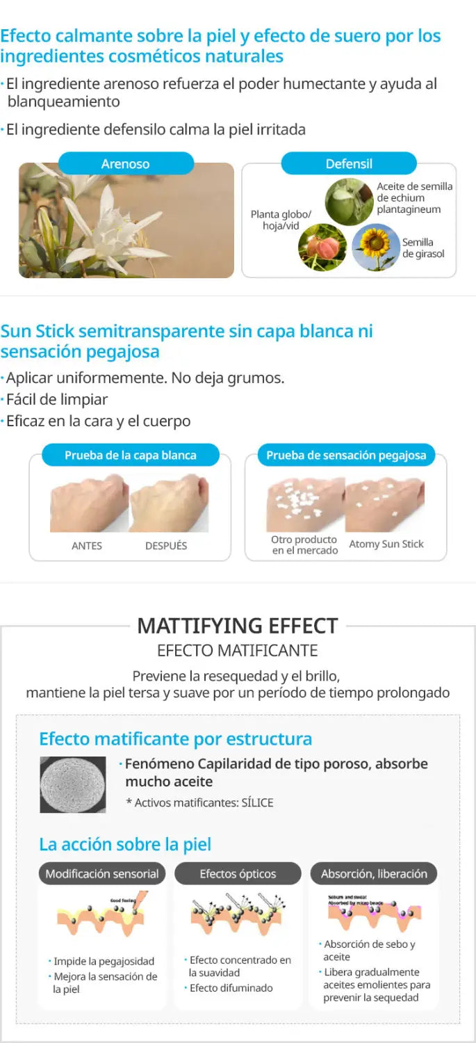 Sun Stick ATOMY protector solar en barrra