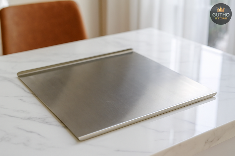 Tabla en acero para picar 30x40 cm con borde - Cocina